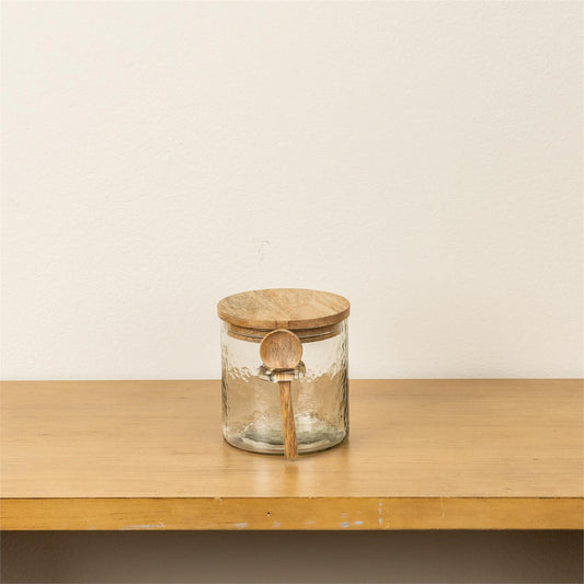 Small Spoon Hold Glass Canister