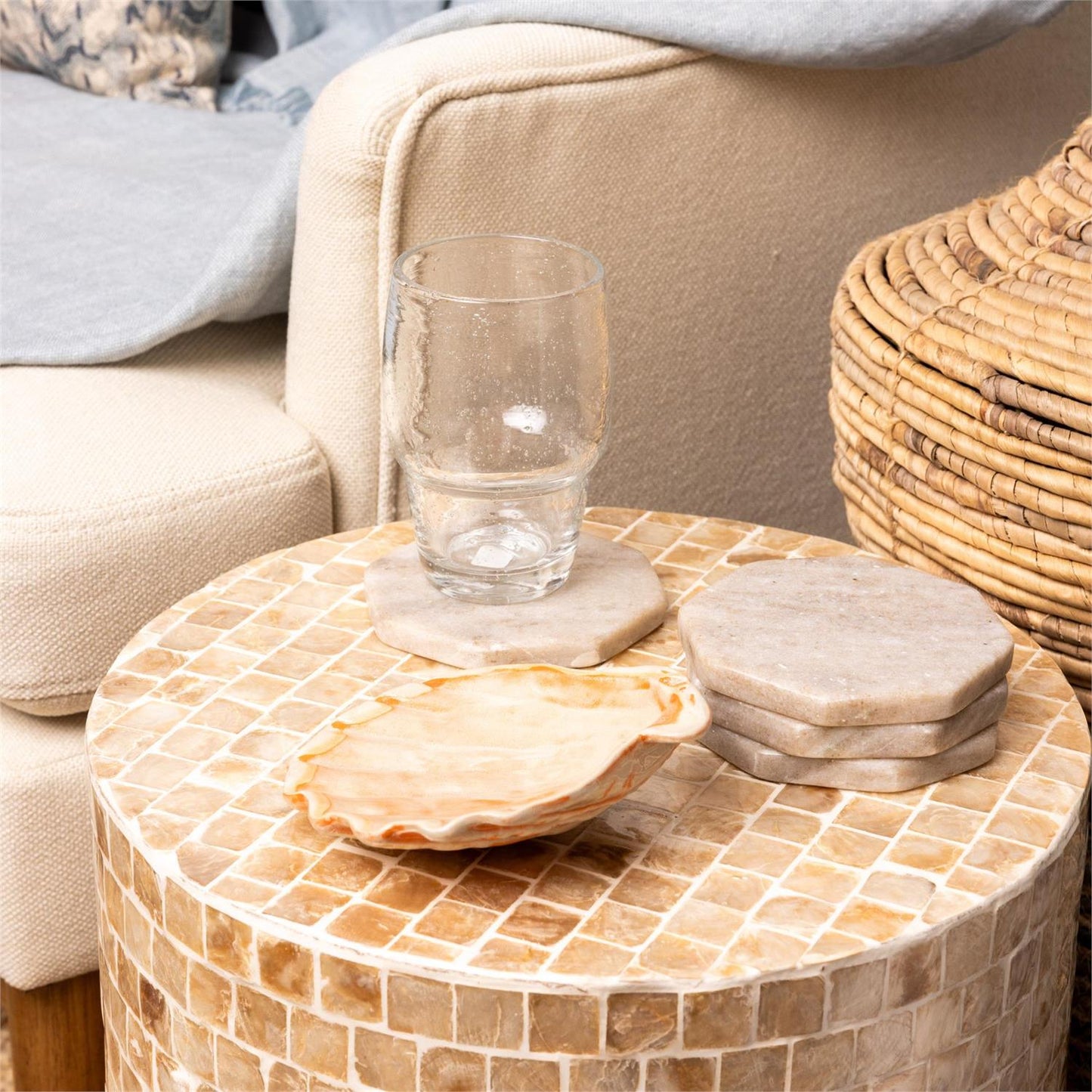 Hexagon Marble Coasters