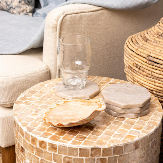 Hexagon Marble Coasters