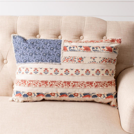 Patchwork American Flag Pillow
