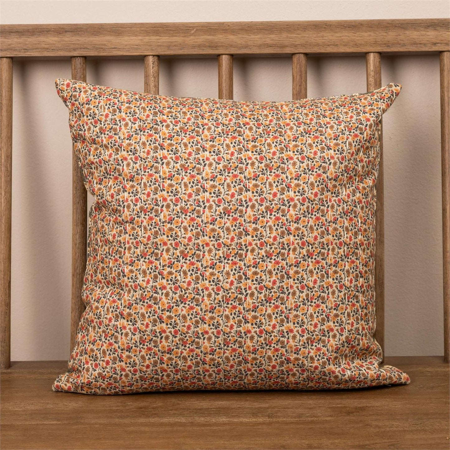 Mini Peach Floral Reversible Pillow