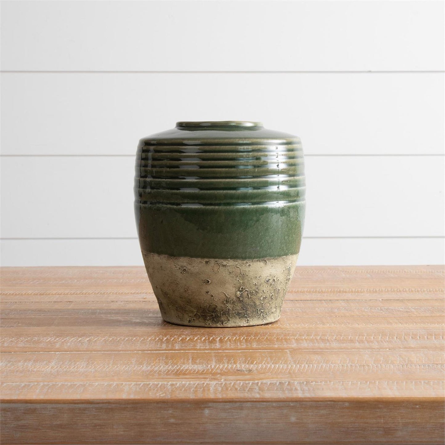 Two Toned Large Green Vase