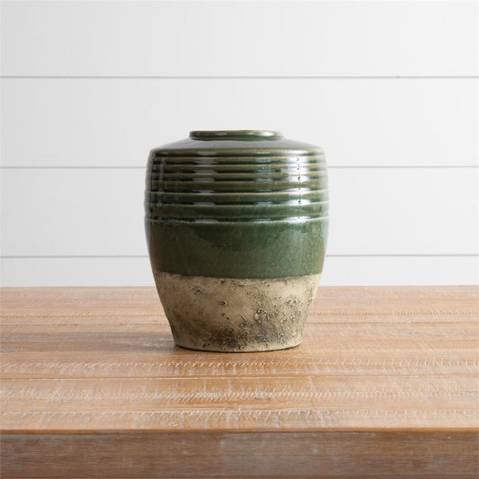 Two Toned Large Green Vase