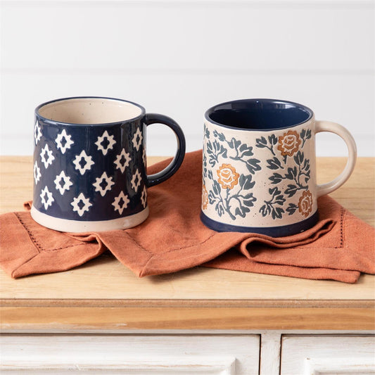 Blue Floral Motif Mug