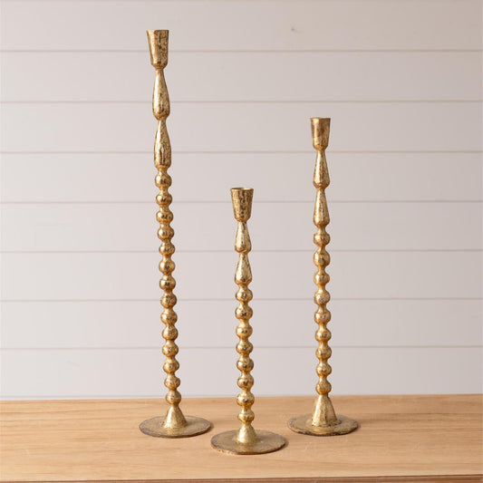 Gold Bubble Taper Holder