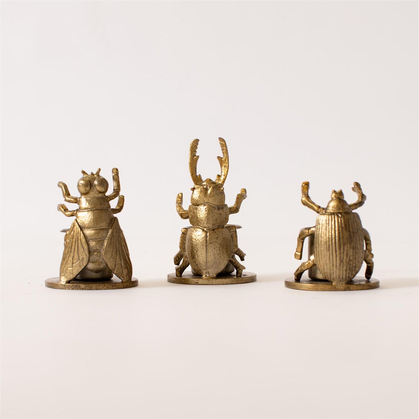 Short Gold Bug Candle Holders