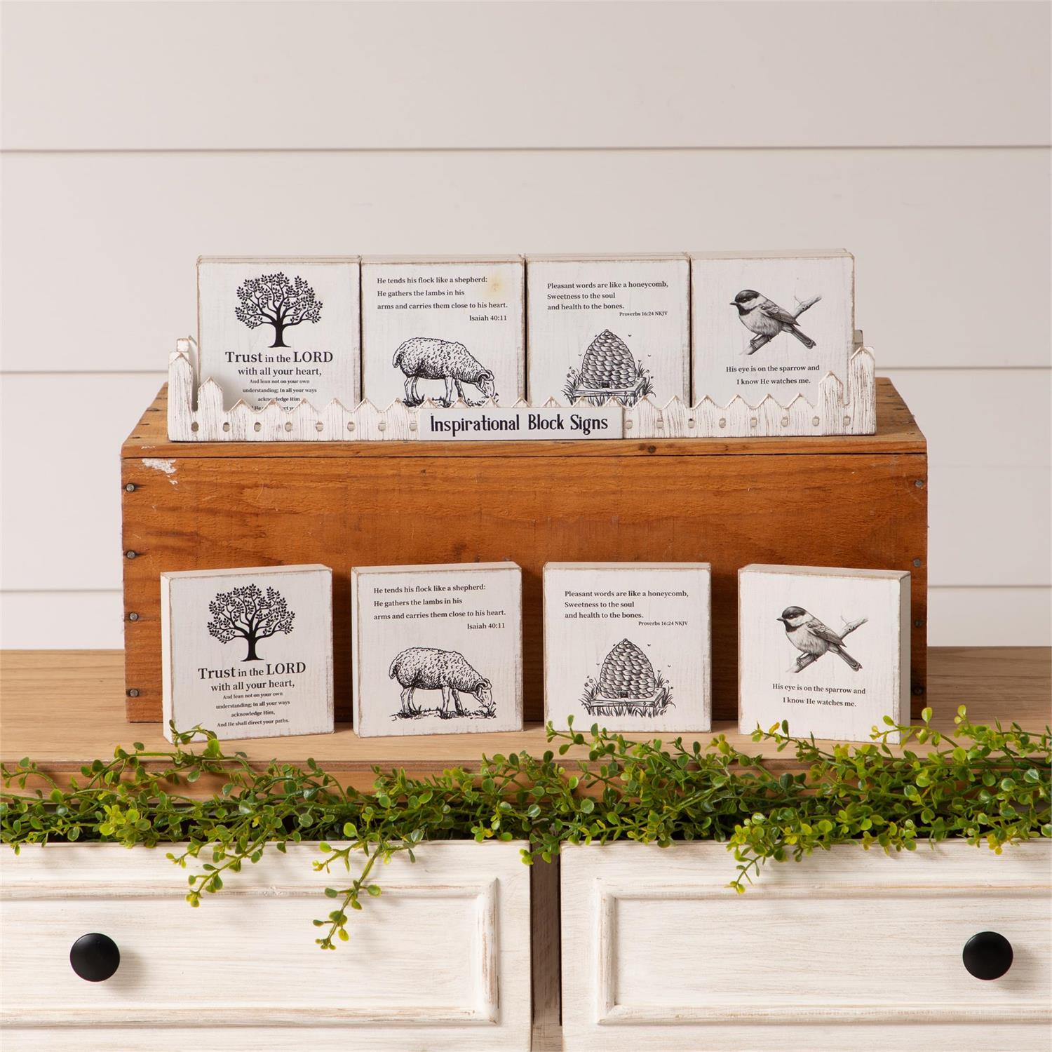 Scripture Blocks Bible Verse Block Sign – Chic Artique