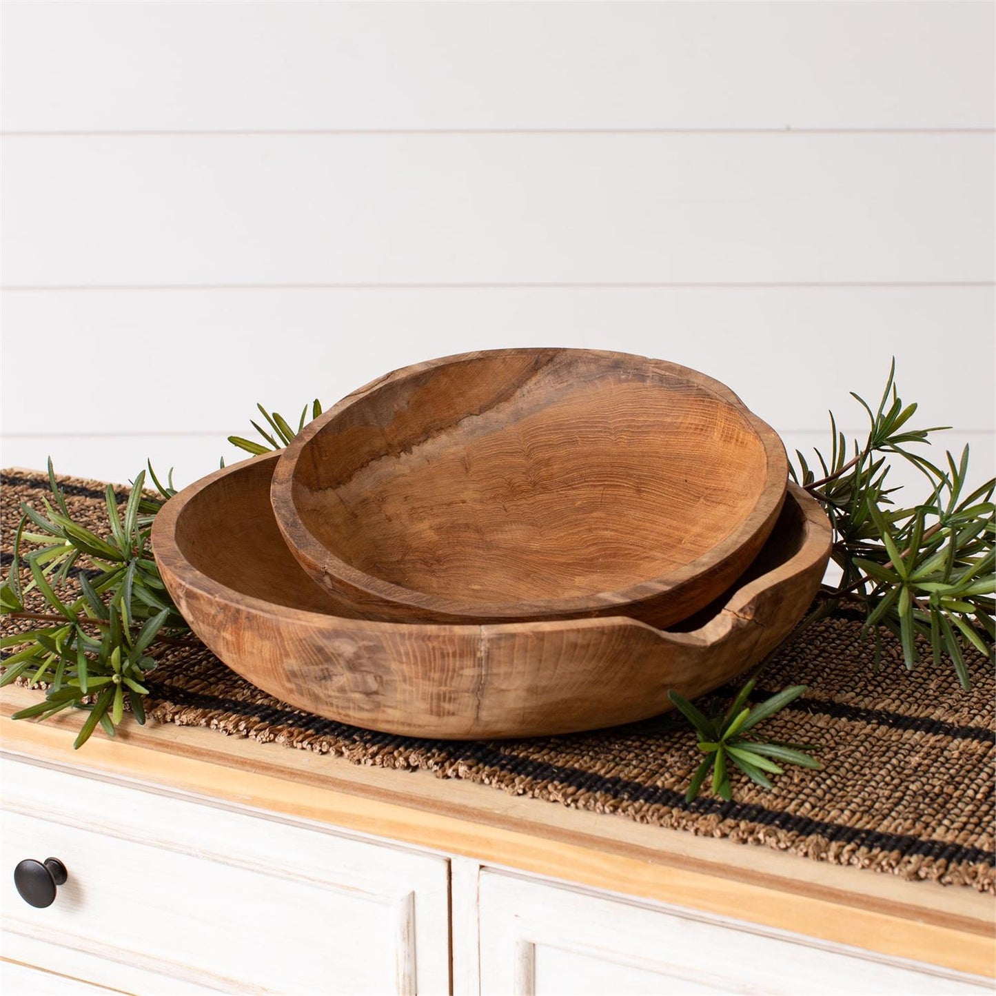 Organic Shape Teak Wood Bowl