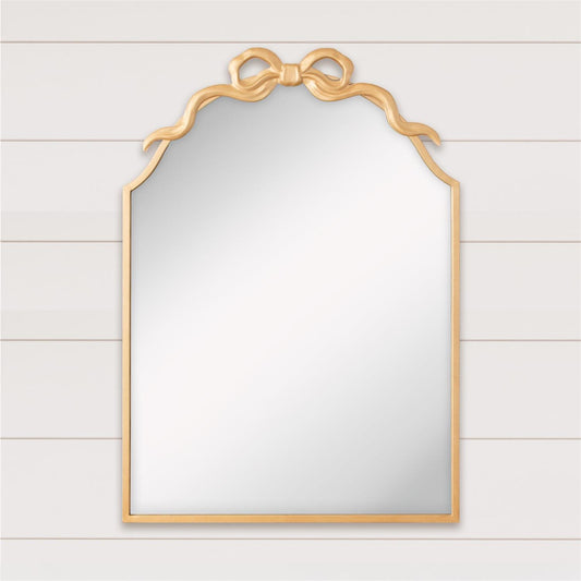 Arched Mirror With Gold Bow