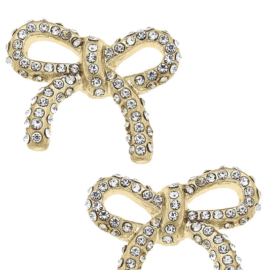 Genevieve Pave Bow Stud Earrings