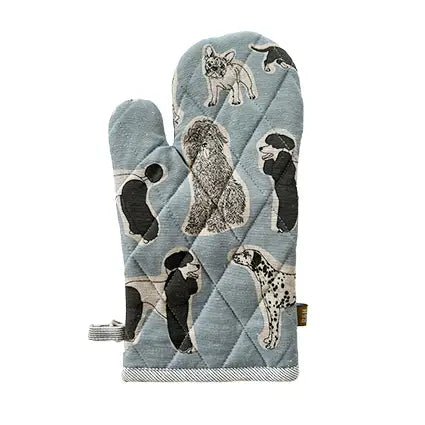 Oven Glove Blue Haze Dog Print