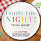 The Family Fun Night Trivia Night Placemats