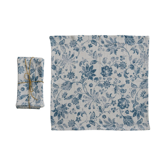 Floral Printed Cotton Napkin Set