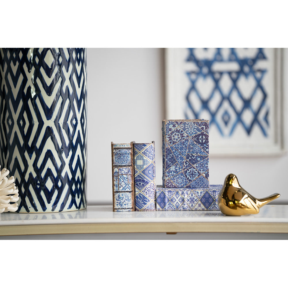 Blue & White Book Boxes