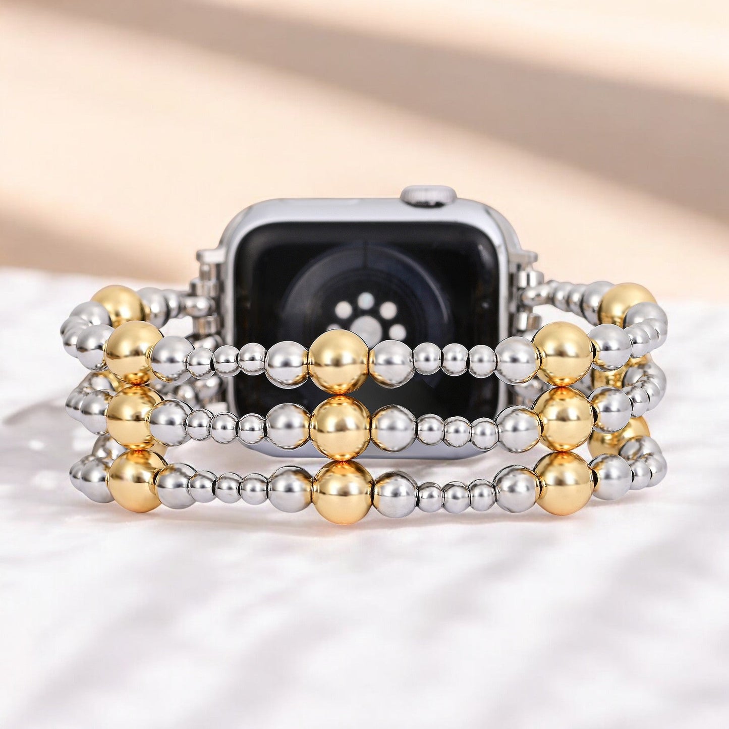 Silver Ember Stretch Apple Watch Strap