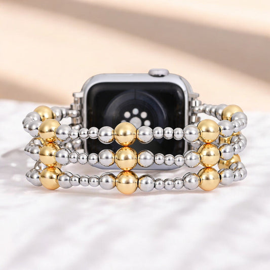 Silver Ember Stretch Apple Watch Strap