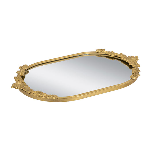 Gold Frame Mirrored Tray