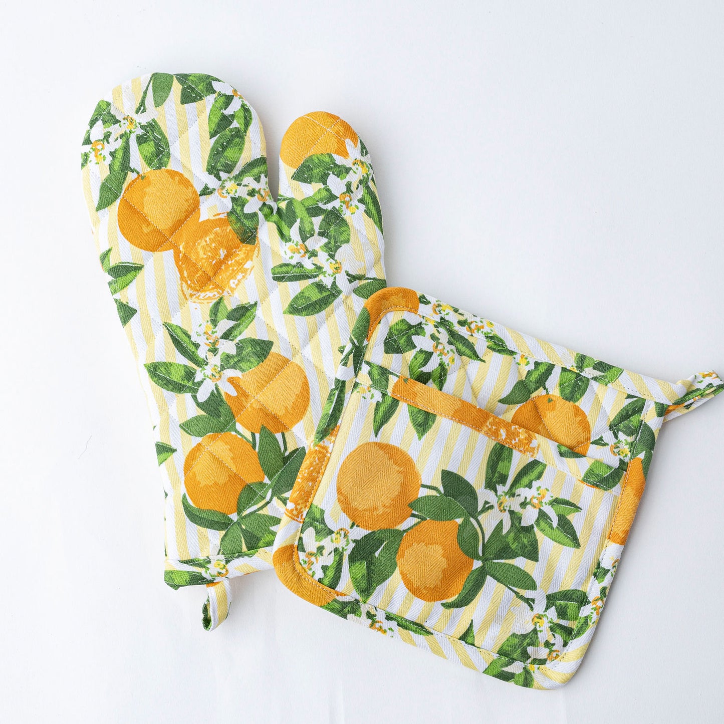 Orange Blossom Oven Mitt Set