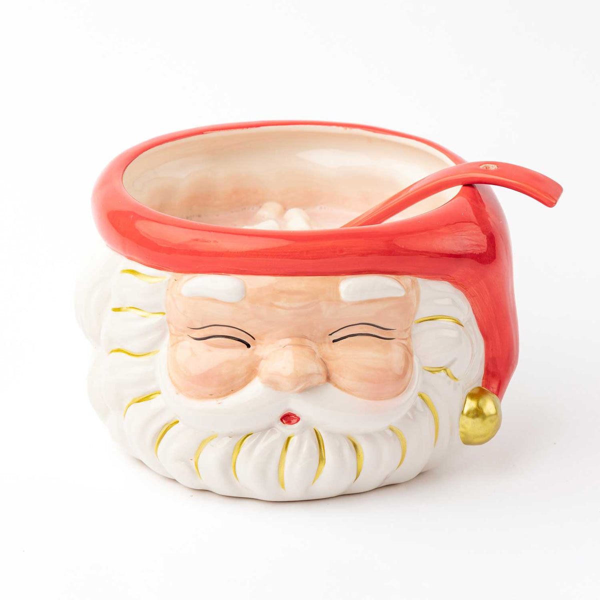 Red Santa Punch Bowl and Ladle