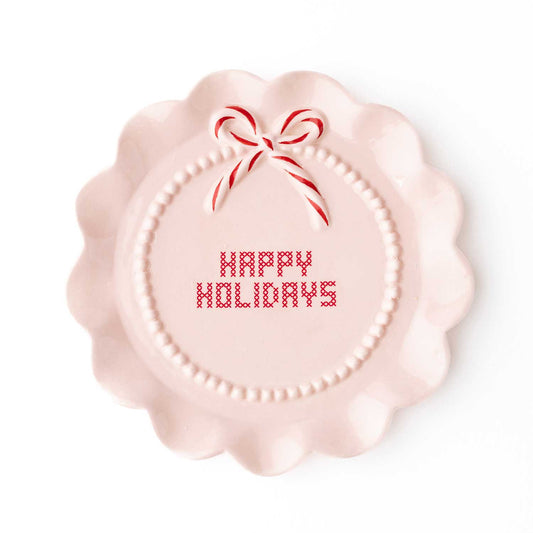 Happy Holidays Dessert Plate