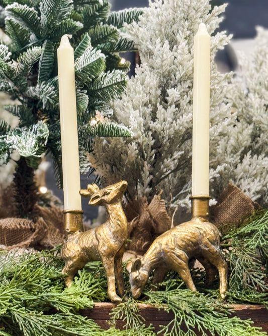 Cast Iron Deer Taper Holder