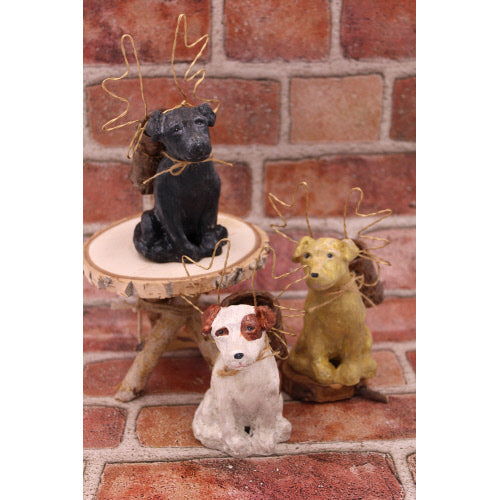 Dog With Antlers And Basket