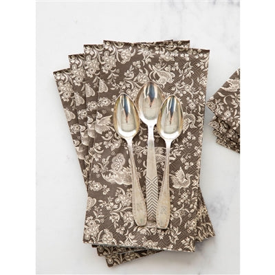 Brown Regal Peacock Guest Napkins