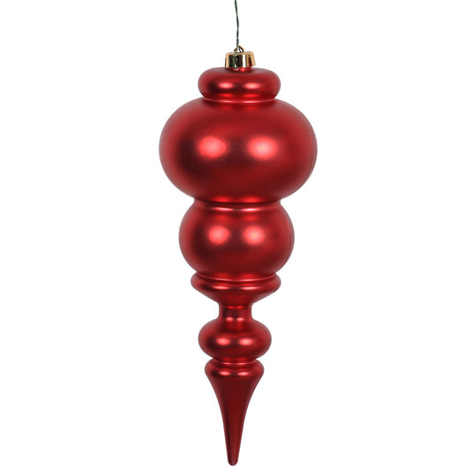 Red Matte Finial Ornament