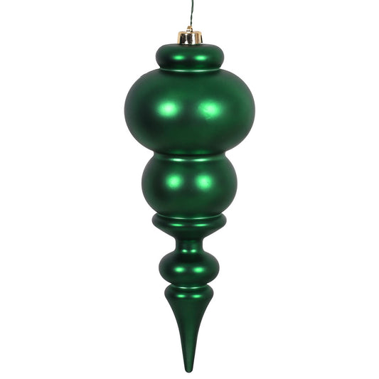 Emerald Matte Finial Ornament
