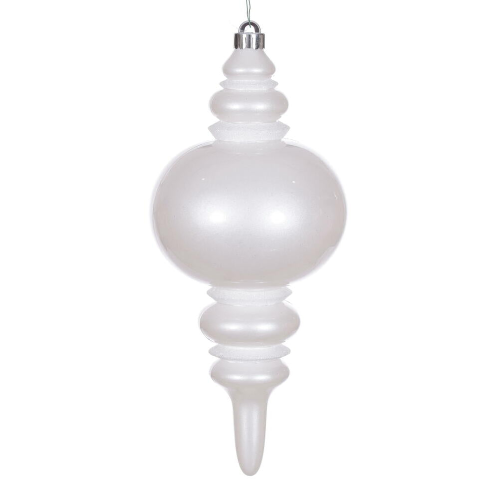 White Candy Glitter Finial Ornament