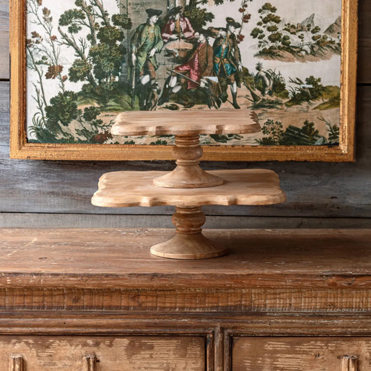 Square Wooden Cake Plate