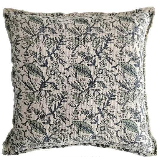 Cornflower Botanical Print Pillow