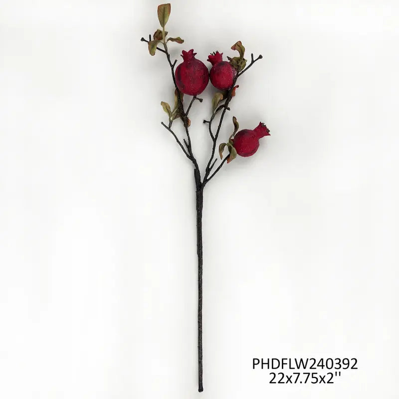 Burnished Ruby Pomegranate Branch