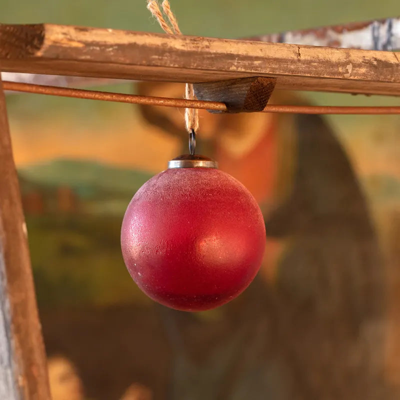 Frost Ruby Ornament 4''