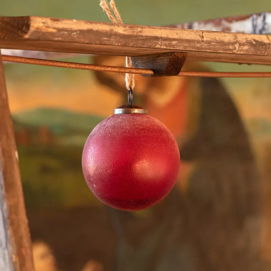Frost Ruby Ornament 4''