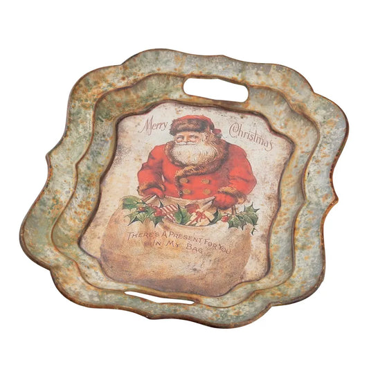 Vintage Santa With Bag Tray