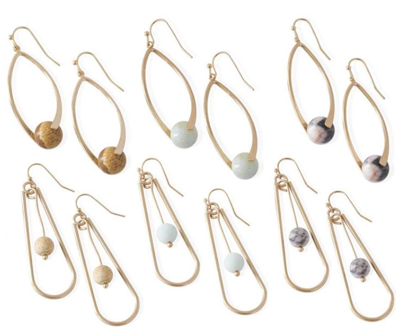 Beads in Teardrop Earrings