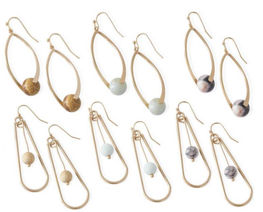 Beads in Teardrop Earrings