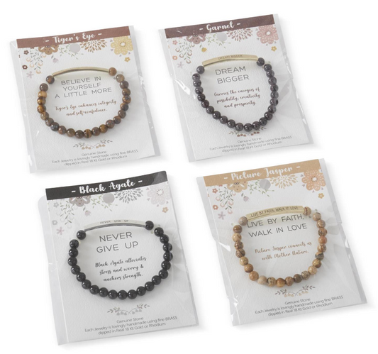Inspired Message and Stone Bracelet