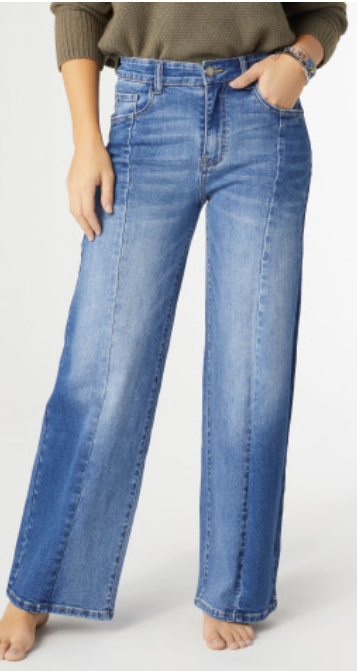 Everstretch Wide Leg Dual Wash Jeans