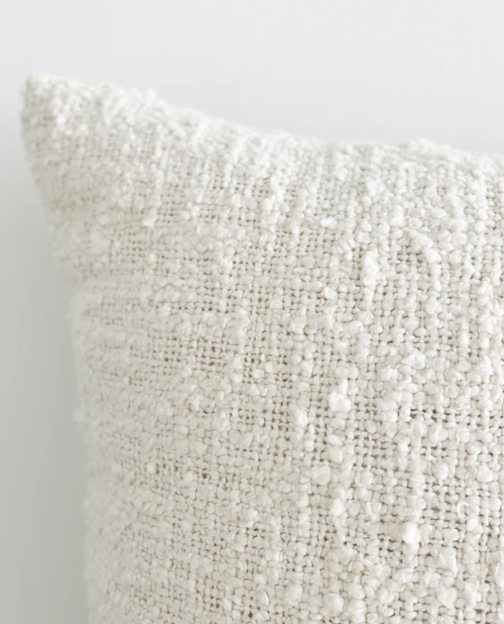 Ivory Cotton Boucle Down Dutch Euro Pillow
