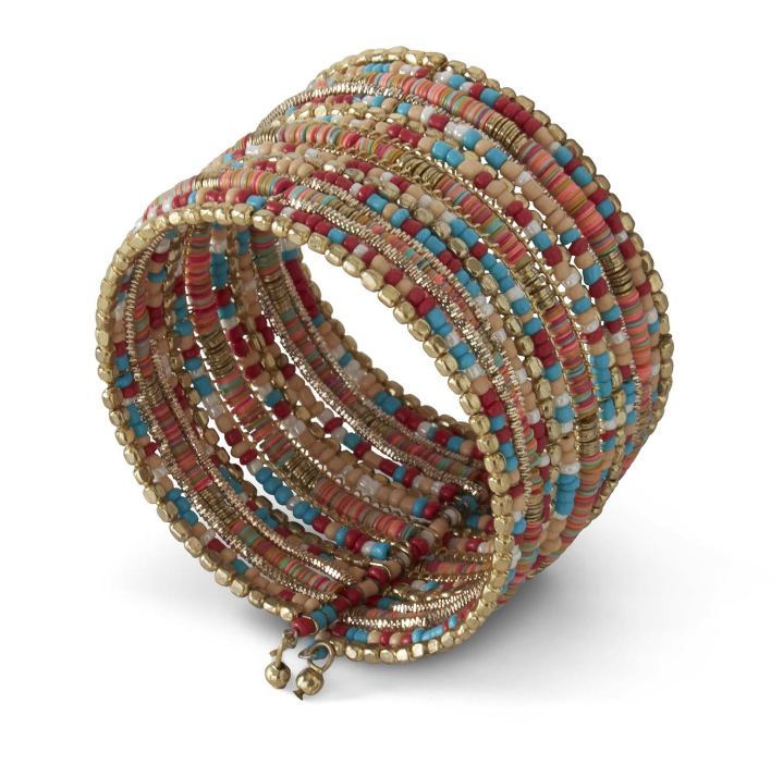 Turquoise Coral Bead Bracelet