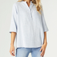 Jesse Casual Henley Top Dusty Blue
