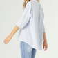 Jesse Casual Henley Top Dusty Blue