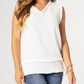 Melody Tank With Fringe White