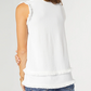 Melody Tank With Fringe White