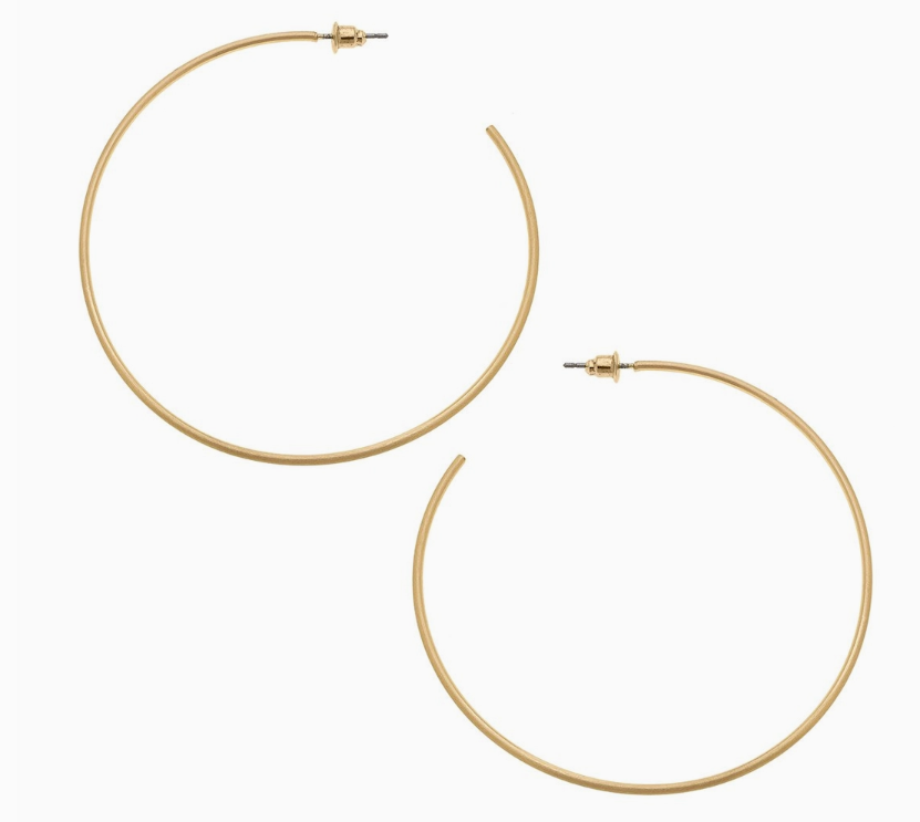 Gwen Hoop Earrings in Satin Gold