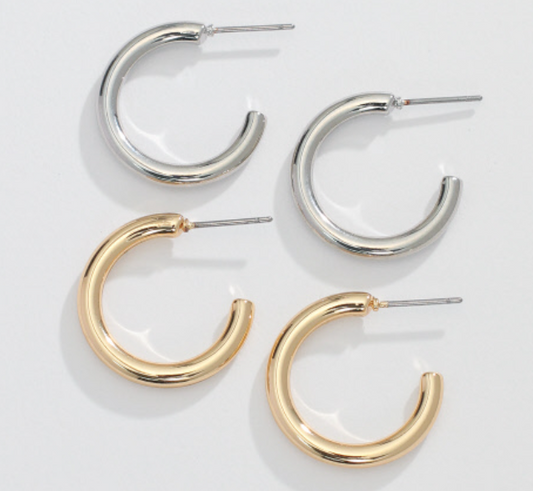 Duo Gold and Silver Hoops