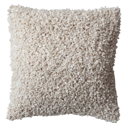 Square Woven Cotton Blend Boucle Pillow