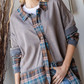 Washed Plaid Detailed Top